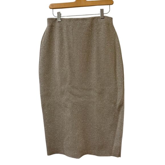 J Crew Metallic Gold Lurex Pencil Skirt M - Picture 8 of 8